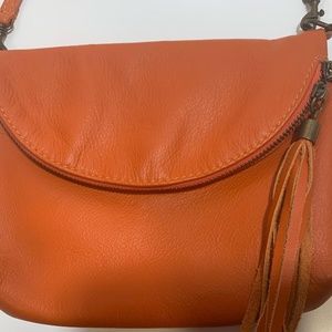 ItalianLeather Stylish Orange Crossbody Bag